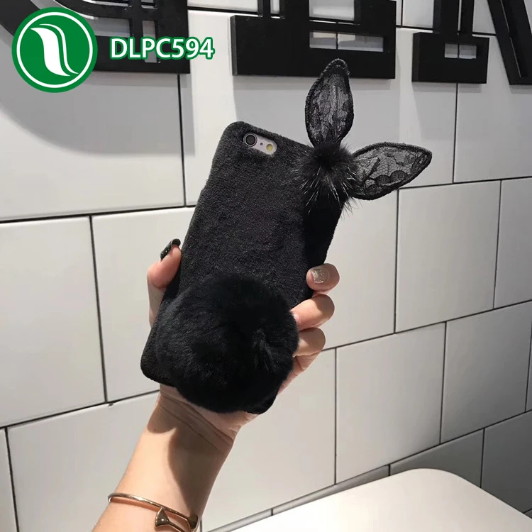 2017 new bowknot plush cell phone case the equip for manufacture of cover for mobile phone for iPhone 7