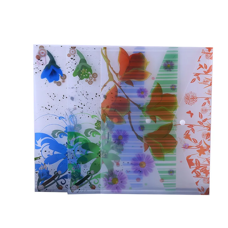 Colorful clear pp plastic envelope file folder fancy document folder