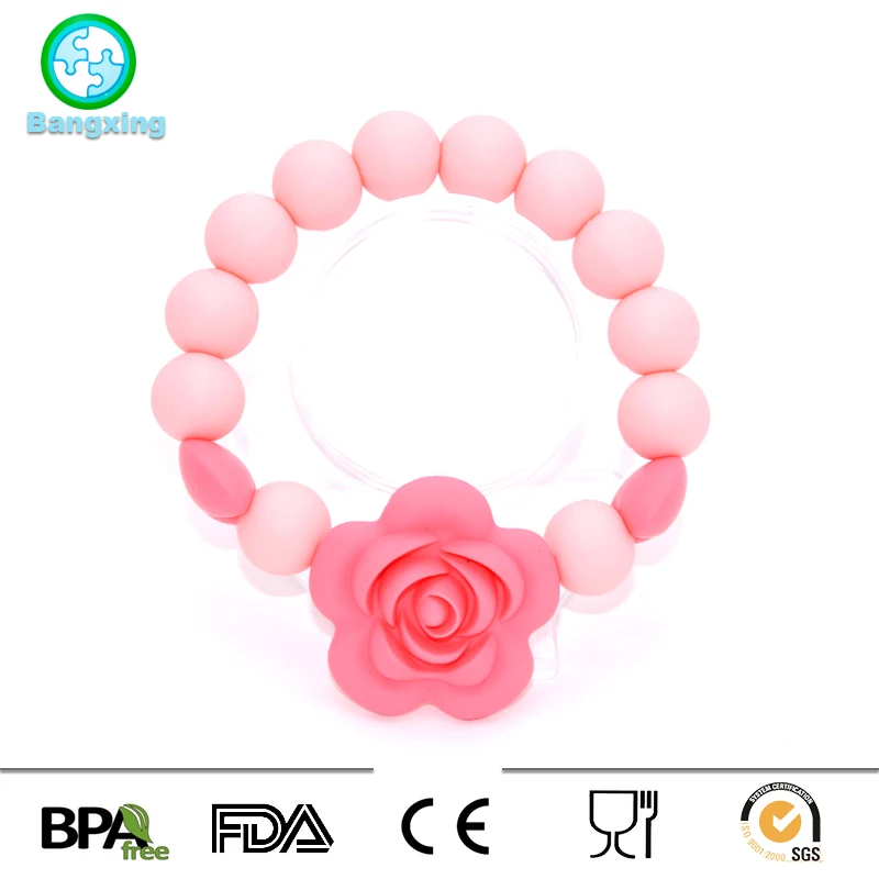 Безопасные детские игрушки пищевой силикон прорезывания зубов бусы, браслеты