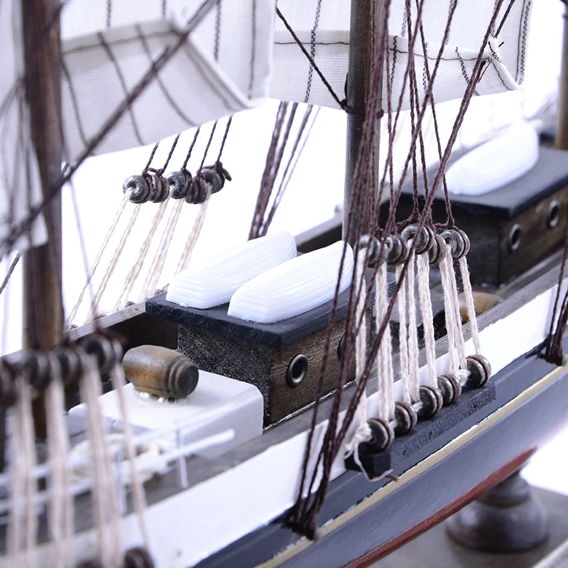 Length 55cm home Decoration Handmade wooden craft sailboat model sailboat craft PTW034 B