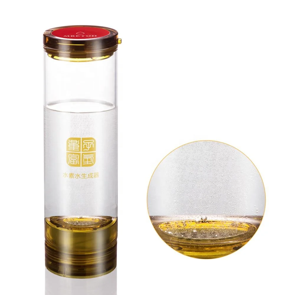 
 Портативный водородный генератор воды бутылка антиоксиданта h2 вода USB перезаряжаемая Беспроводная передача сенсорный переключатель 500 мл-600 мл  