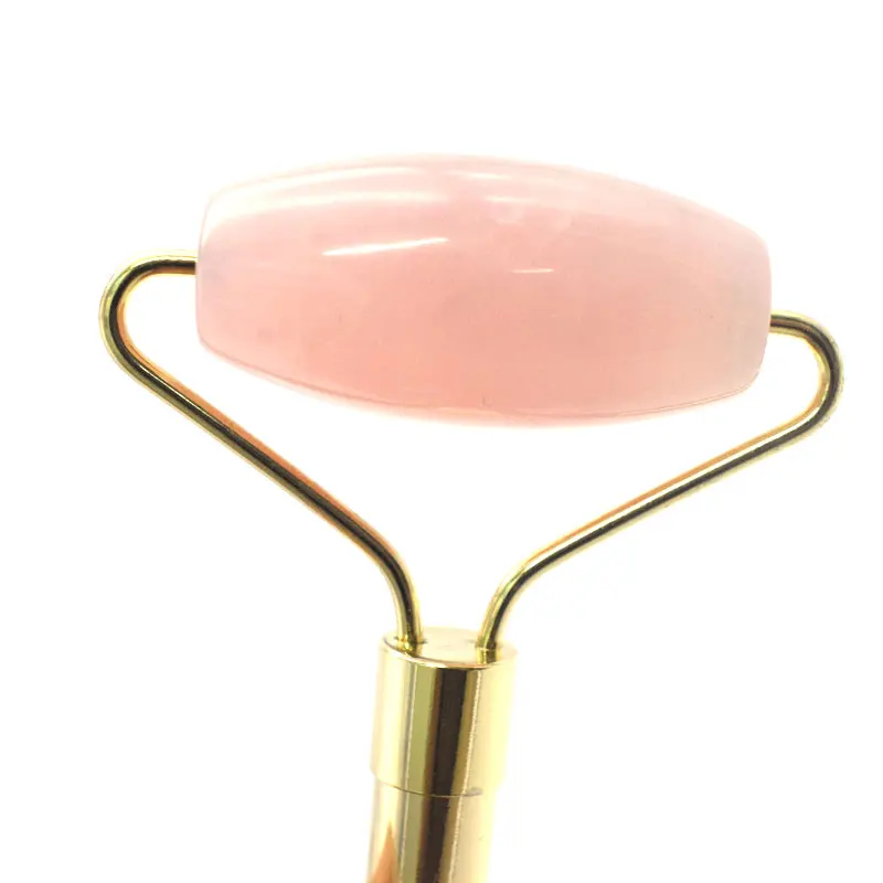 Высококачественный 100% натуральный нефритовый роликовый массажер из розового кварца для лица с коробкой