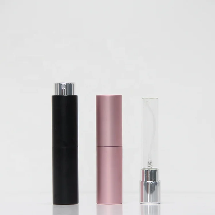 Black Twist Up Aluminum Metal Perfume Atomizer 8ml Refillable