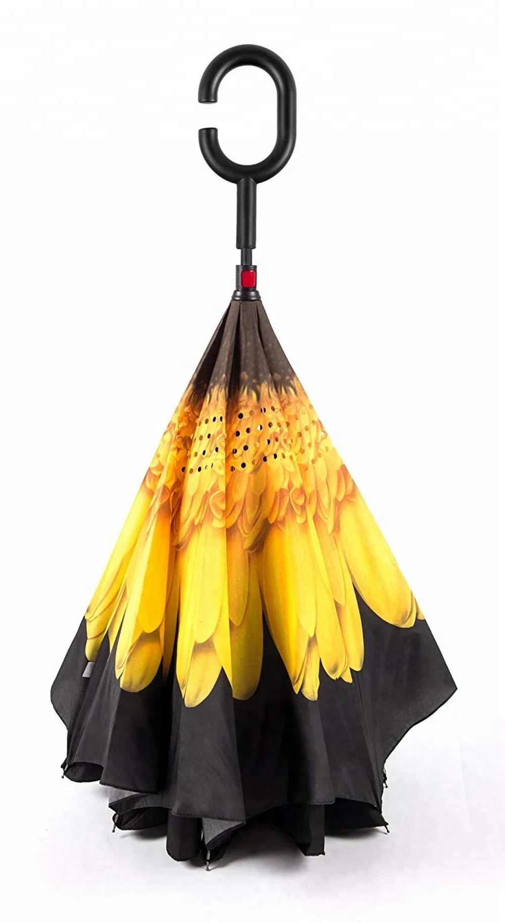 Trendy Manual Open Double Sided Windproof Upsidedown Reverse Folding Umbrella