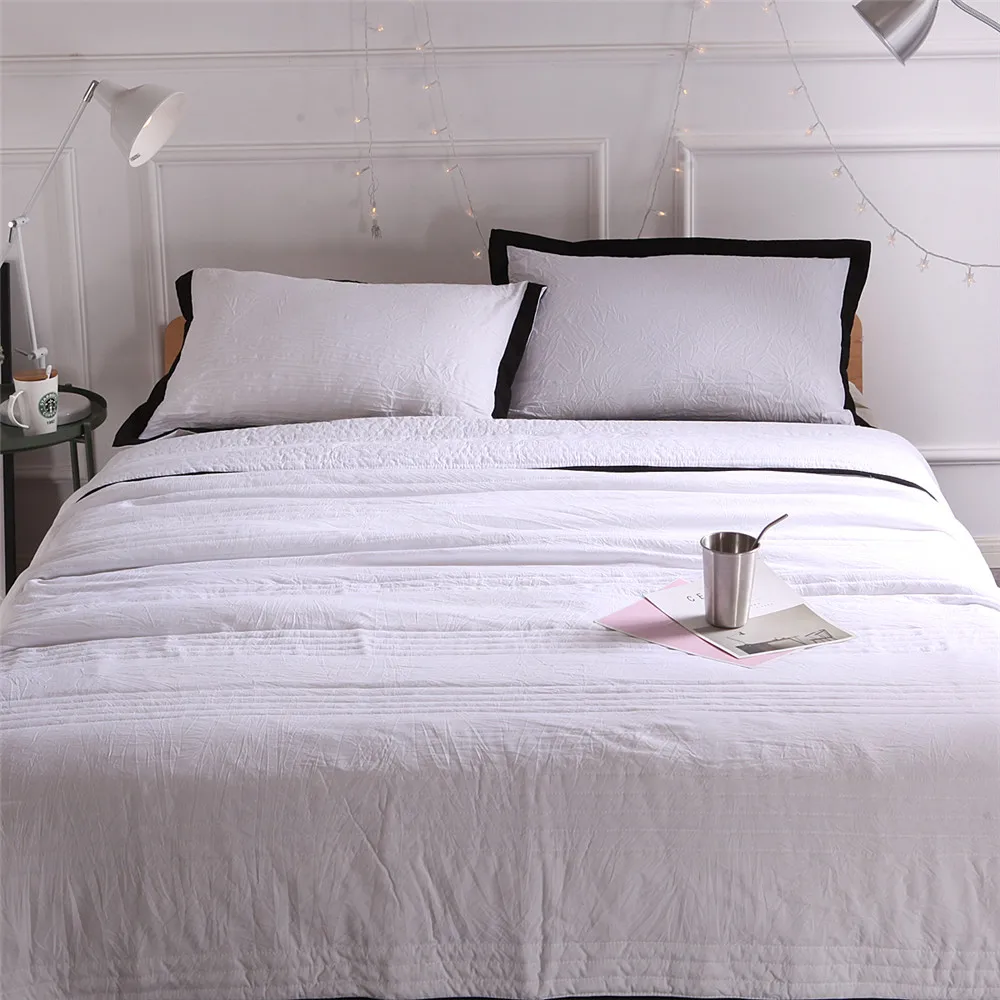 
Microfiber washstone fabric quilt Coverlet Bed-cover set Solid Color Bedspread with 2Shams. Hypoallergenic,Stitched 