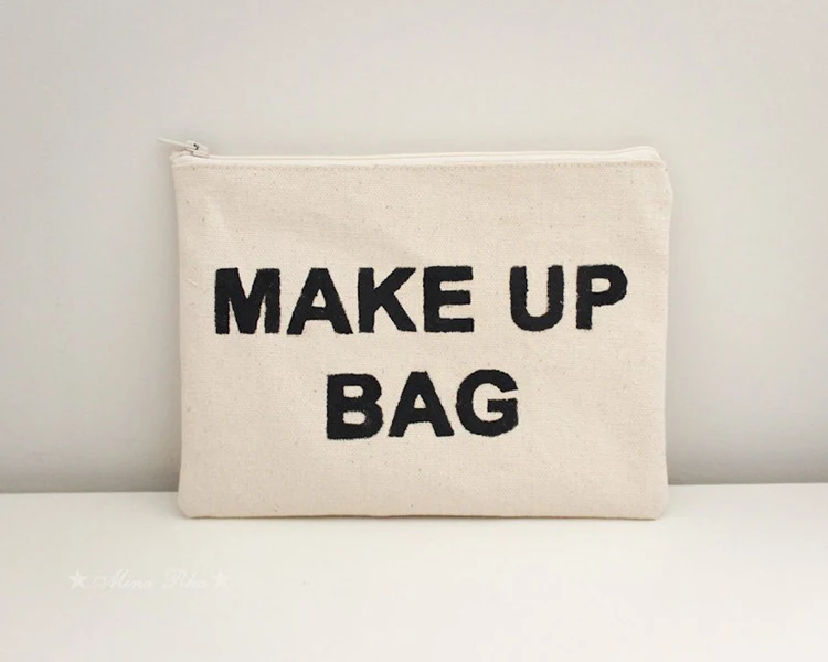 Оптовая продажа, индивидуальная холщовая косметичка monogram с молнией