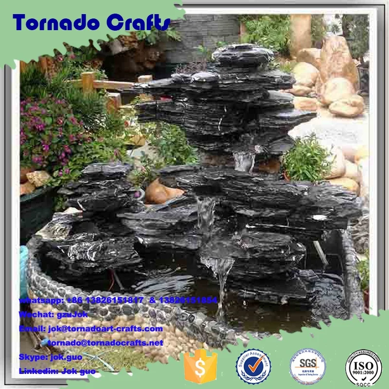 Chinese manufacturer high quality Natrual large outdoor garden stone water fountain artificial customized waterfall for sale