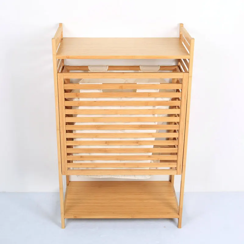 BAMBKIN bamboo storage cleaning laundry basket laundry hamper with removable liner clothes bin sorter storage rack