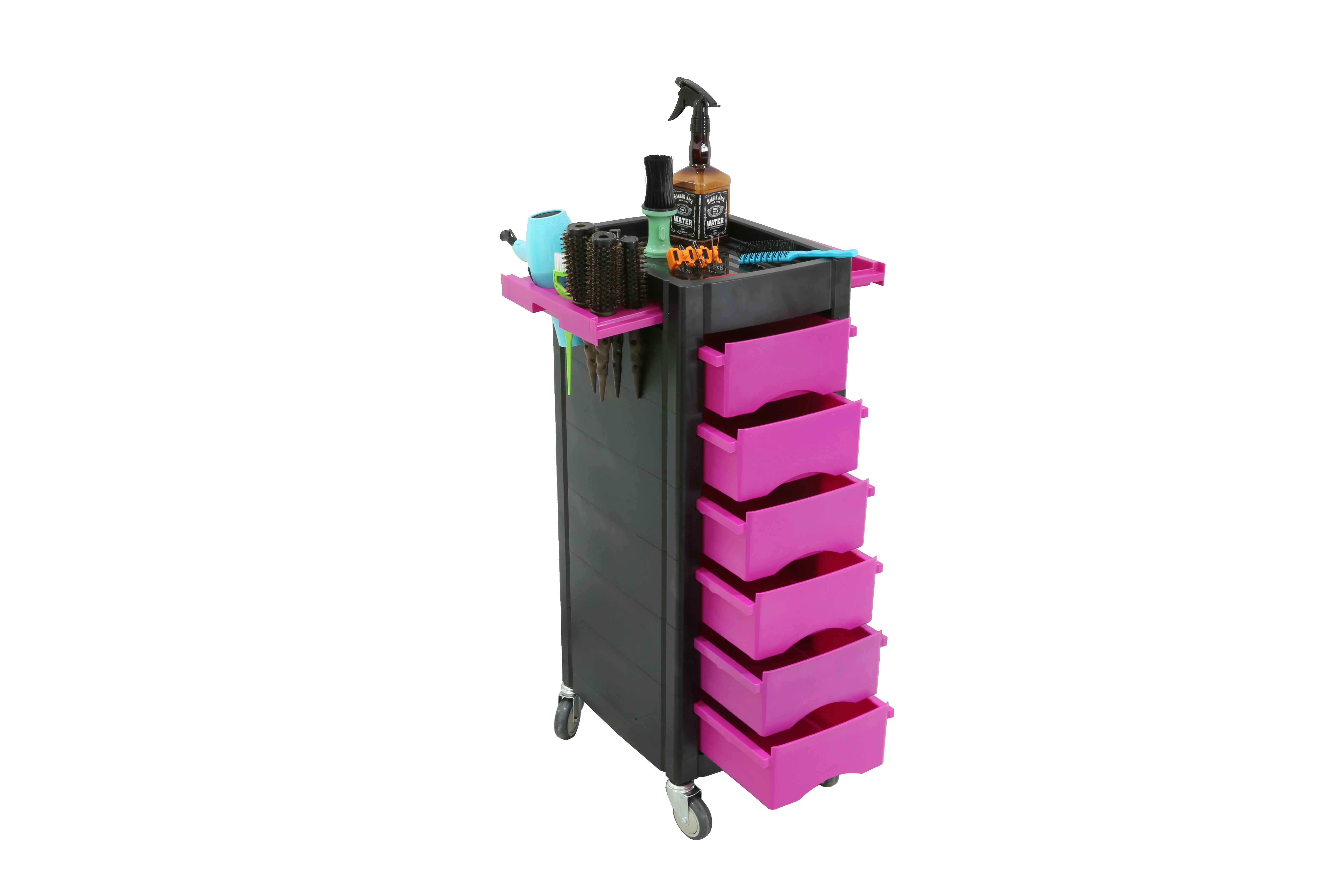 Beauty Salon Trolley with 6 ABS Drawers for Stylist Hairdresser SPA Furniture Hair Styling Station Coloring Storage Cart
