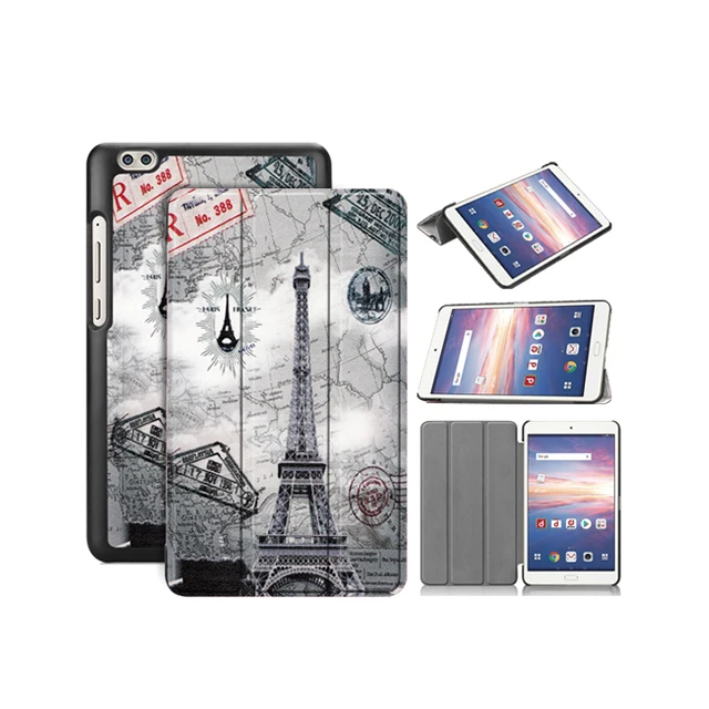 Pu Leather Smart Case Cover For Huawei docomo dtab Compact d-02K 2018 8.0 Tablet