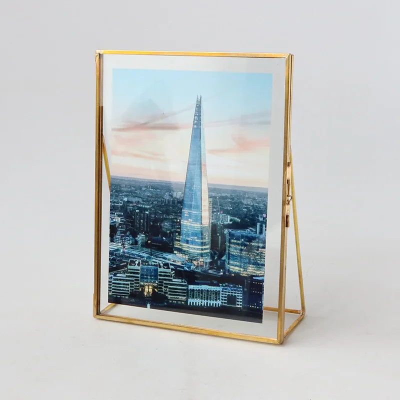 
Bronze picture Frame Brass Glass Divide Polygons picture frame for family photos,for Pressed Flowers display stand 