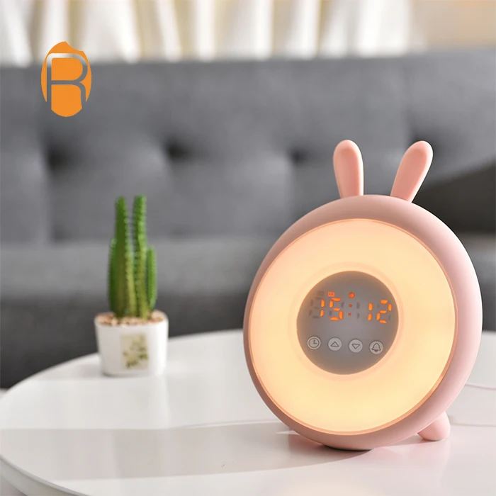 
High quality home bedside desk led wireless cute smart digital alarm clock 