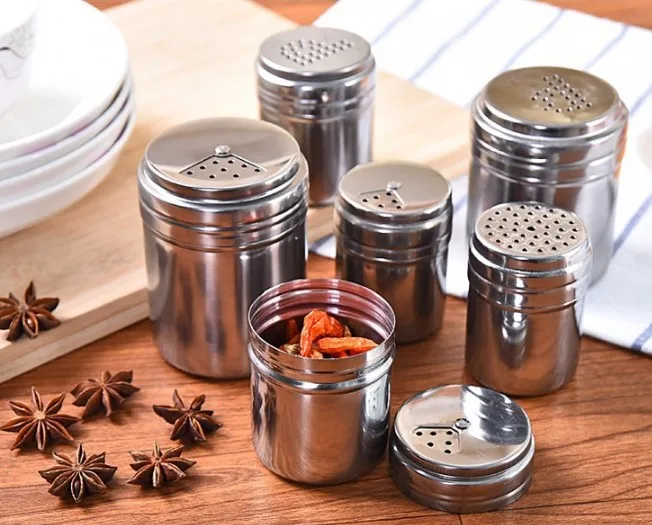 Stainless Steel Spice Shaker Empty Jar Condiment Salt Pepper Kitchen Storage / Herb Salt Pepper Spices box