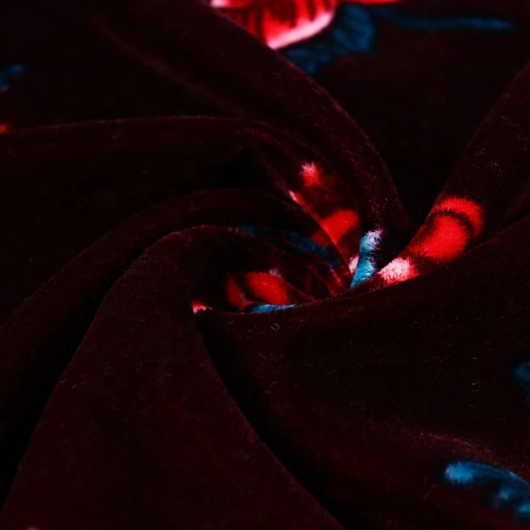 Customized upholstery 100% polyester kain tenun woven floral printed curtain 5000 korea velvet fabric in india