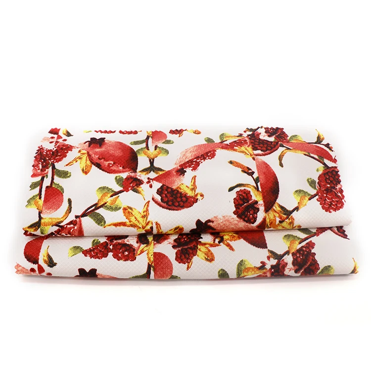 Pomegranate fruit polyester cotton printed fabric