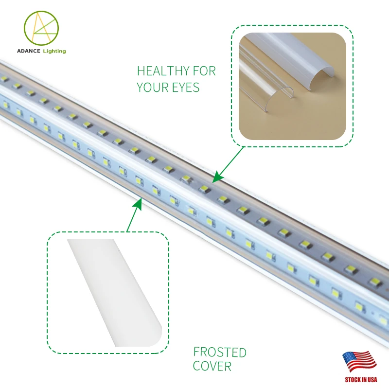 Advance lighting (25 PACK) White light 5ft 48W office Led integrated V shape Tube light SMD2835 240LEDS US stock shop fixture T8