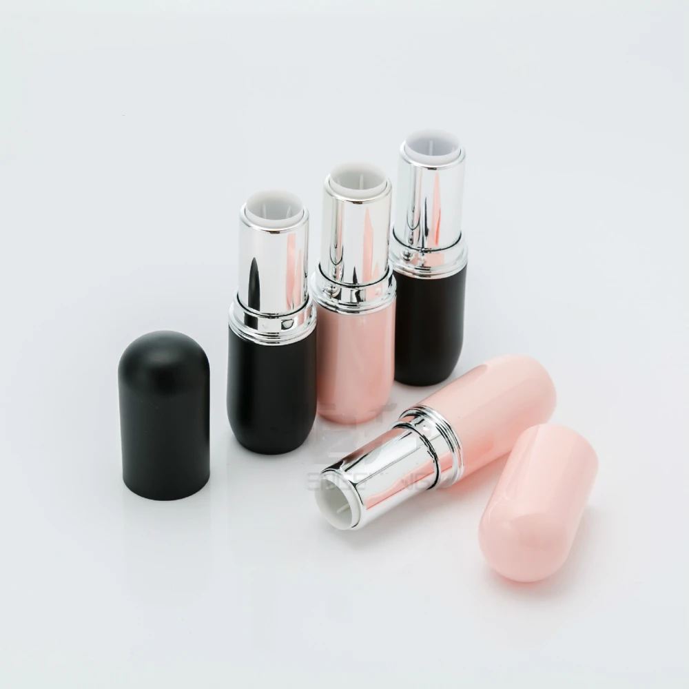Round plastic  lipstick tube,  black lipstick tube packing container