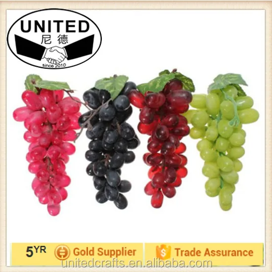 Artificial Grapes Plastic Rubber Fake Fruit Home Decor Wine Vegetable Bunch