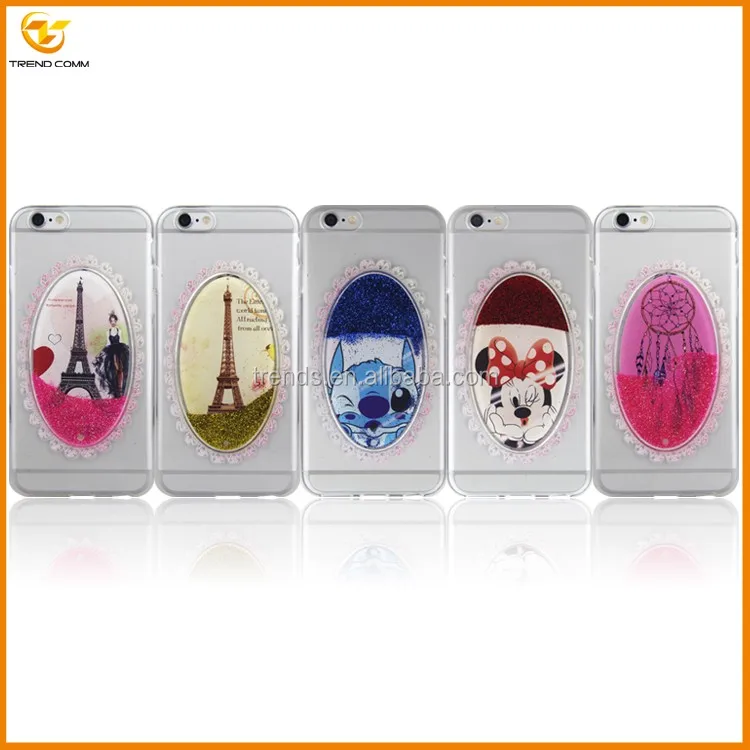 Mirror Shape Clear TPU Liquid Case for iPhone 6 6s