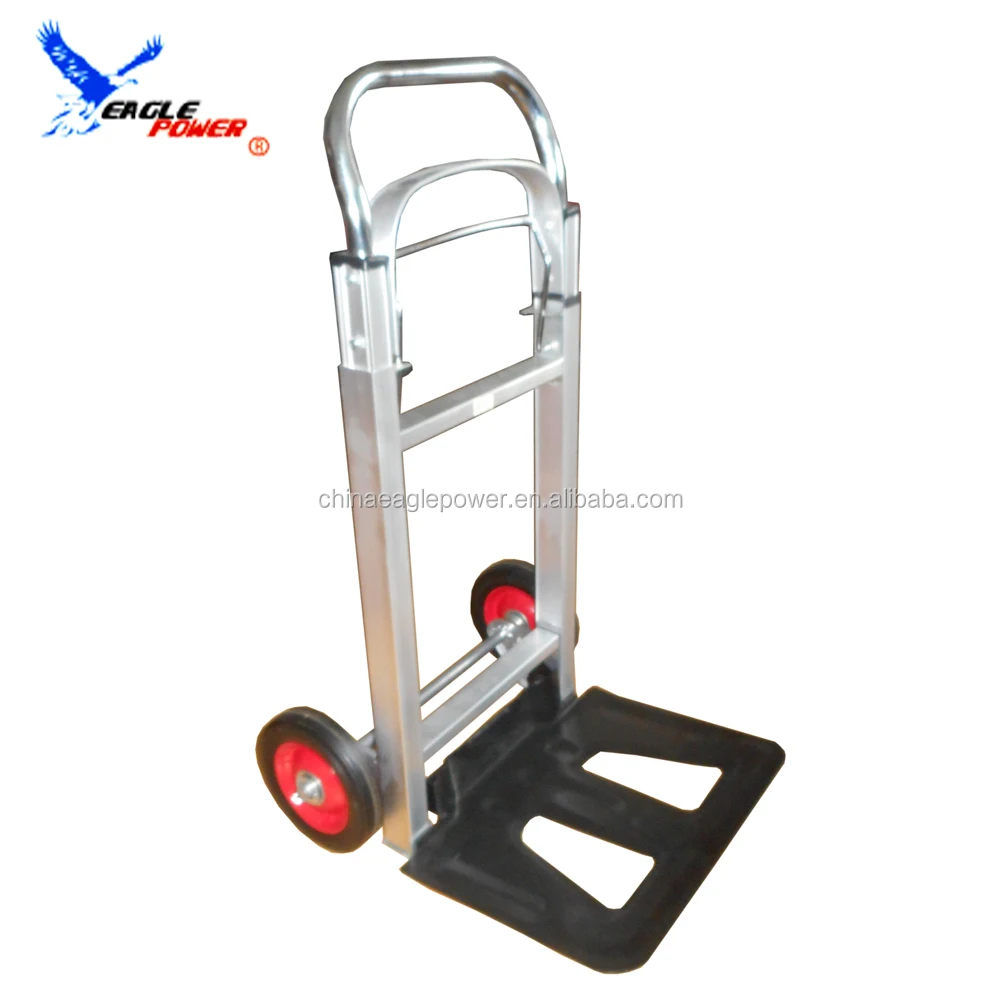 Two wheel fodbable aluminum hand truck with telescoping body
