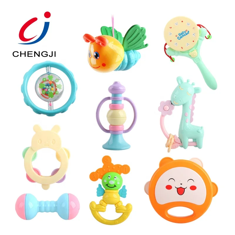
Educational cartoon baby musical funny hand plastic musical rattles 