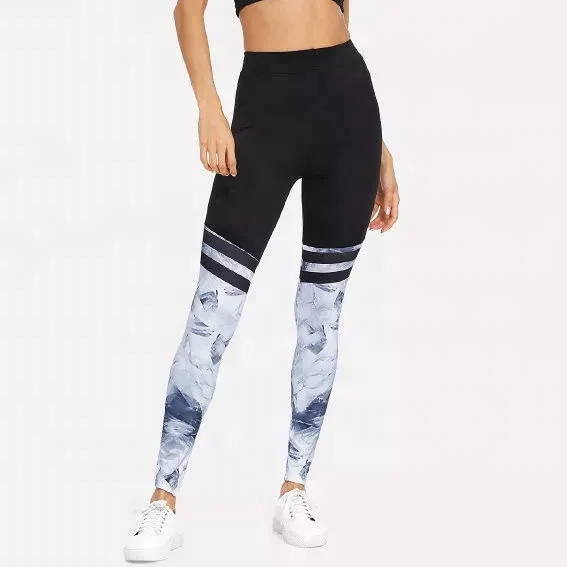 Wholesale High Waist Yoga Pants Women Sublimation Leggings Printed Logo Fitness Sexy Leggings Girls Sportswear Cloths
