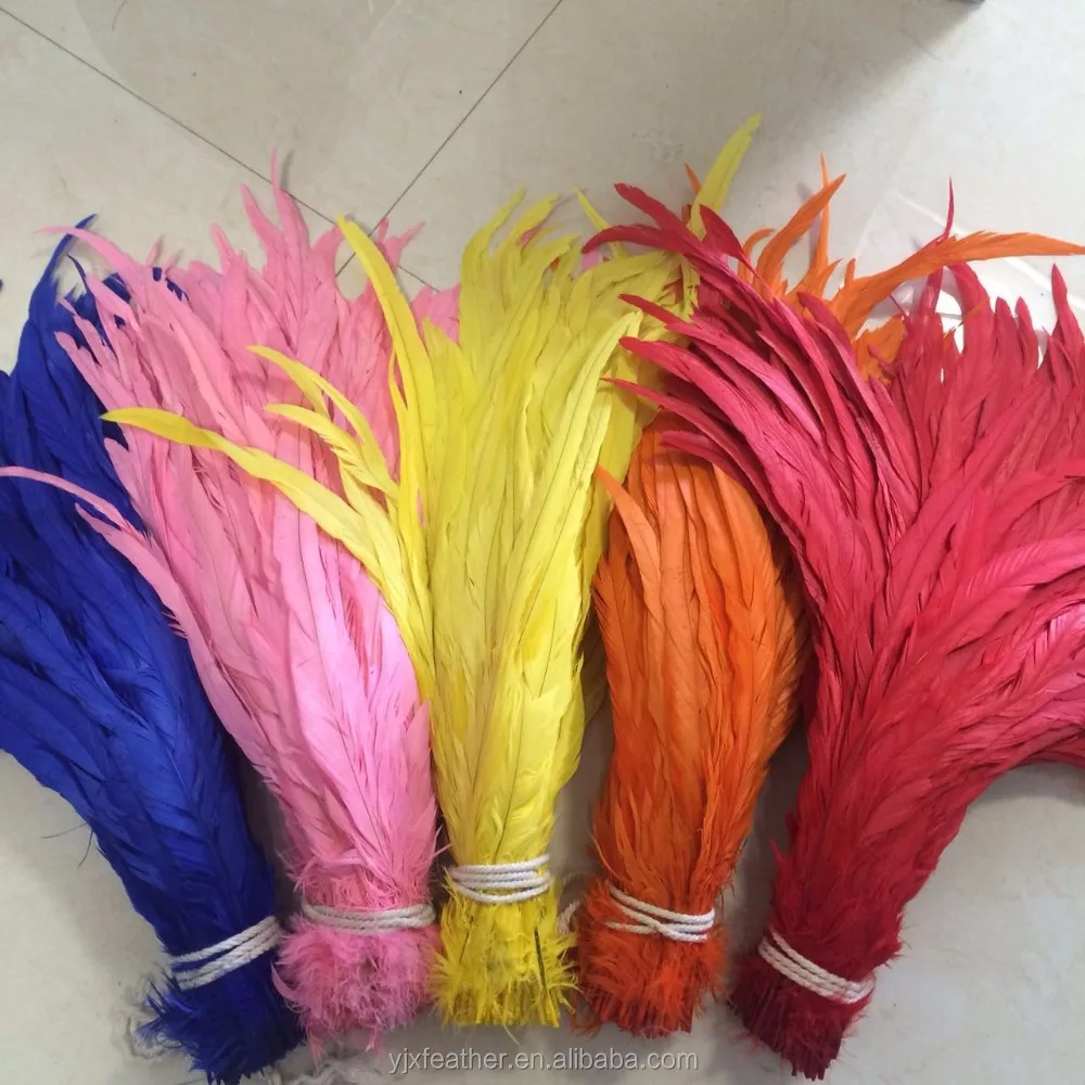 Wholesale pink color 40-45cm decorative longest rooster tail feathers for wedding and carnival costumes1