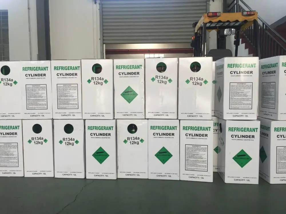 Refrigerant Gas R134a Suit for EU Market Refillable Cylinder 12KG