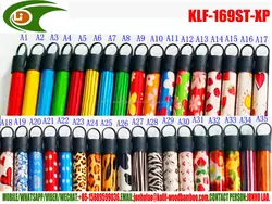 120 cm by 2.2 cm red yellow blue green base color black  lines pvc coated wooden broom mop brush handles sticks