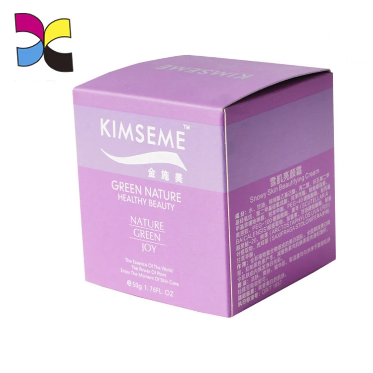 Custom printed silver foil regular base paper box cosmetic packaging