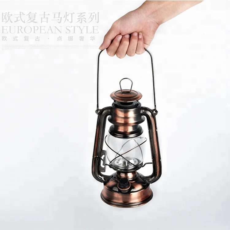 Outdoor lighting Metal Christmas festival decorative rechargeable led camping light oil lantern kerosene lantern