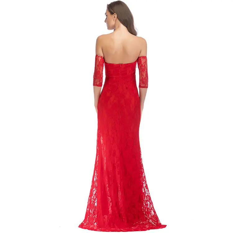 
Latest design wholesale new ladies party wear off shoulder women sexy formal maxi lace long beautiful evening gown dress 