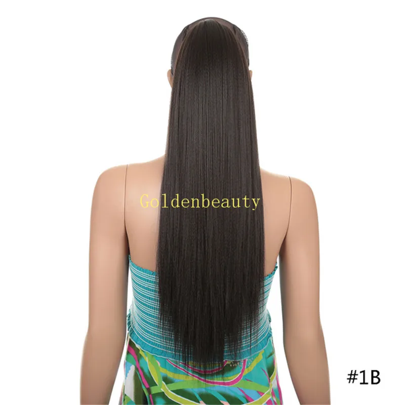 Накладные синтетические волосы на шнурке 24 дюйма прямая накладка Yaki женские шиньоны