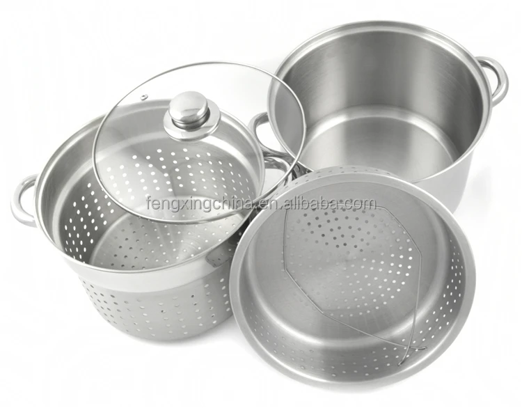 24cm 8QT Stainless Steel  Pasta Cooking Pot With Strainer