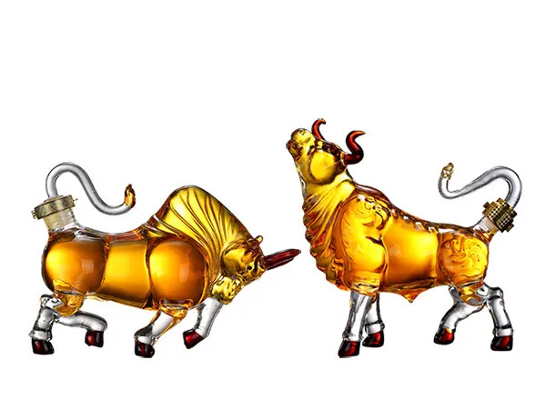 Cow Bull Animal Shaped Wine Glass Bottle Unique Glass Wine Bottle Decanter