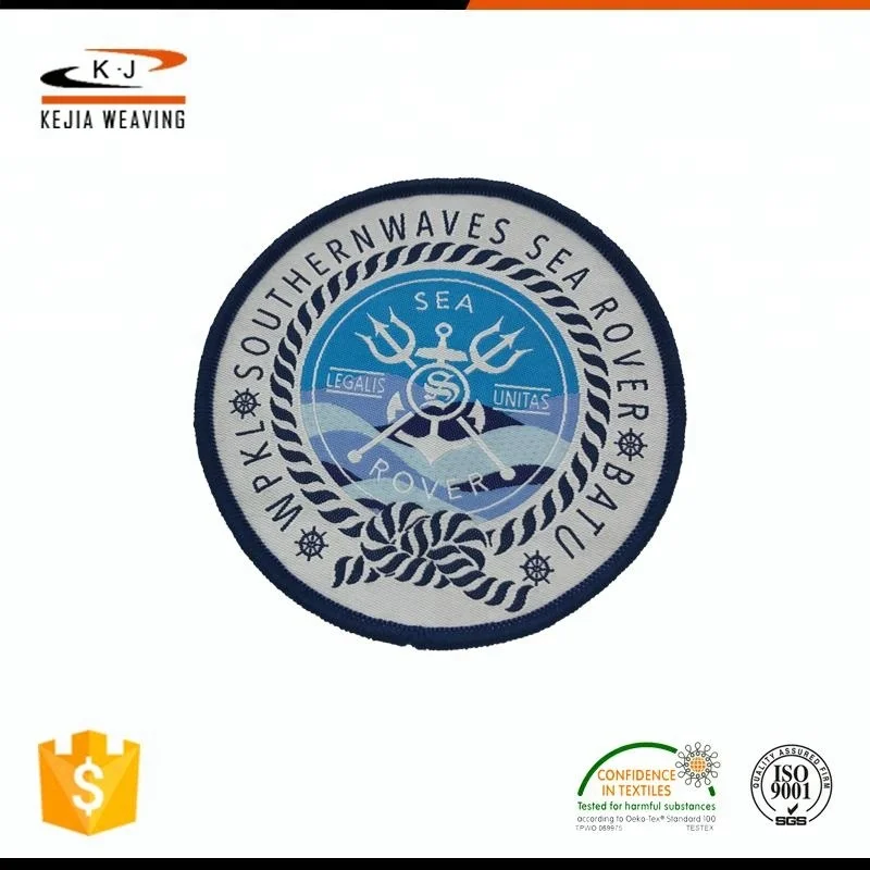 Wholesale Qualities Product Laser Cut Custom Polyester Sticker Woven Patches