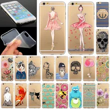 Phone Case Cover For iPhone 5 5S Ultra Soft Silicon Transparent Cute Girl Flowers Animals Cartoon Patterns Free Shipping Mix