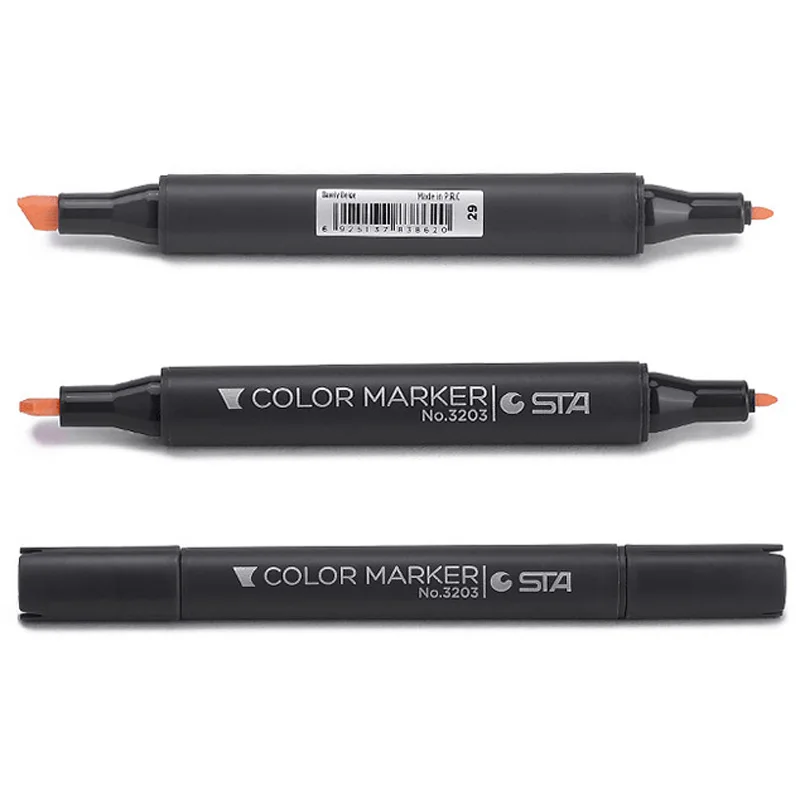 STA Brand High Quality Alcoholic Marker Dual Tip 12 24 36 48 60Colors Set