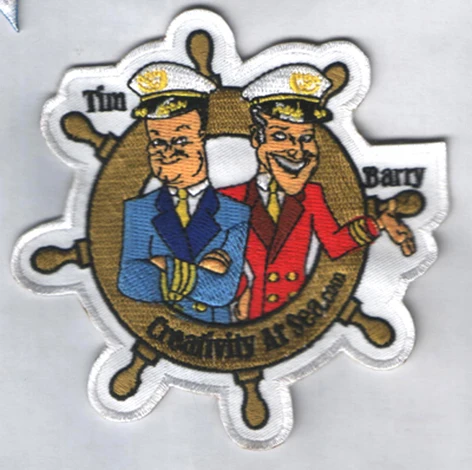 Various Shapes Low Cost Professional High Quality Back Glue Patch Sequins Merrow Locked Woven Badge Custom Embroidery Patches