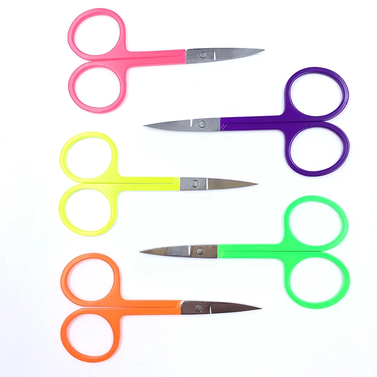 Wholesale beauty tools portable stainless steel curve profesional eyebrow scissors