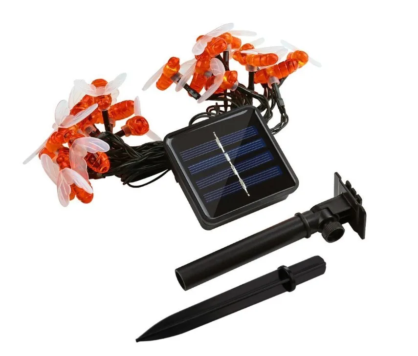 Solar Powered Outdoor indoor Waterproof birthday Christmas party decoration LED simulation honey bees garden Solar string lights