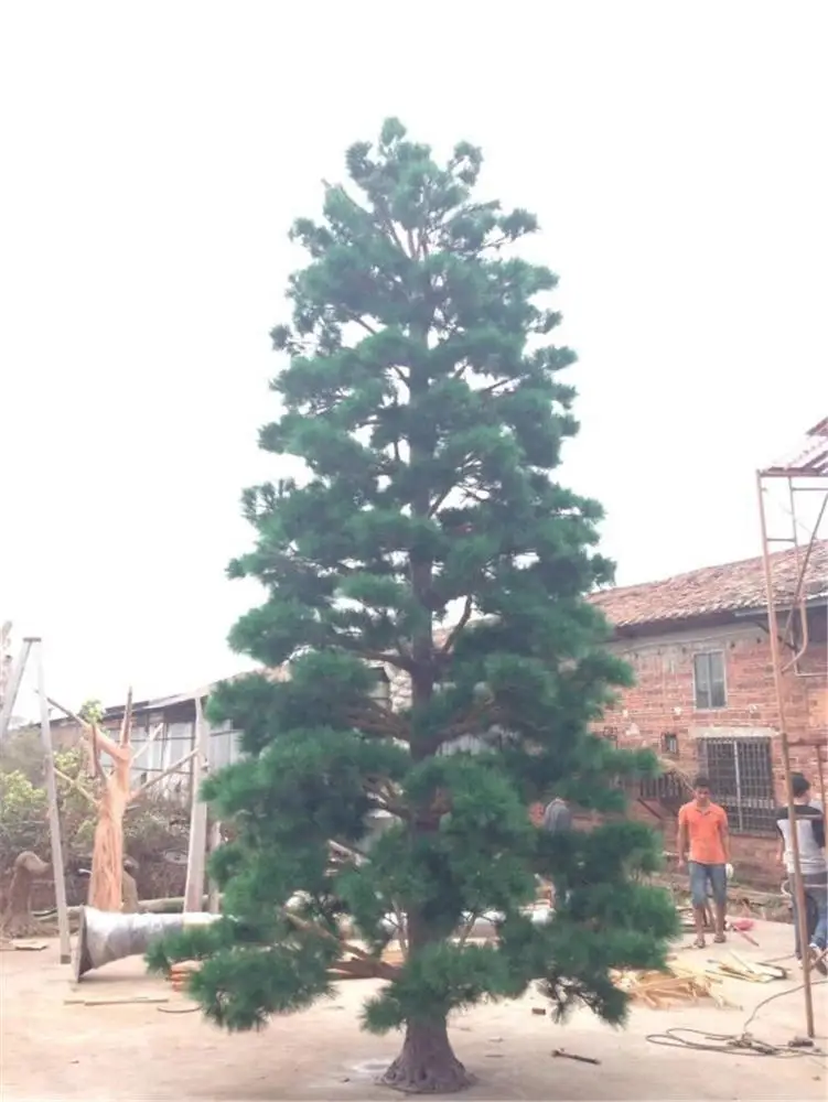 Factory simulated guest-greeting pine plant landscaping Luohan garden restaurant hotel decor white large pine artificial tree