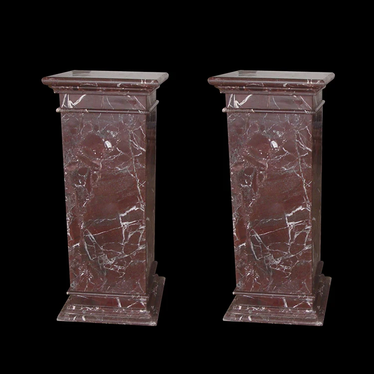 
Customized garden small antique mixed marble stone square columns 