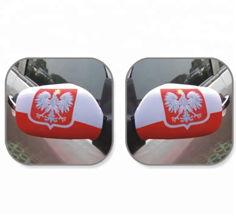 High quality Custom printing customized logo football fans side view mirror cover flag