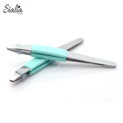 Sialia Wholesale Private Label Angled Slanted Eyebrow Tweezers High Quality Stainless Steel Eyebrow Clip