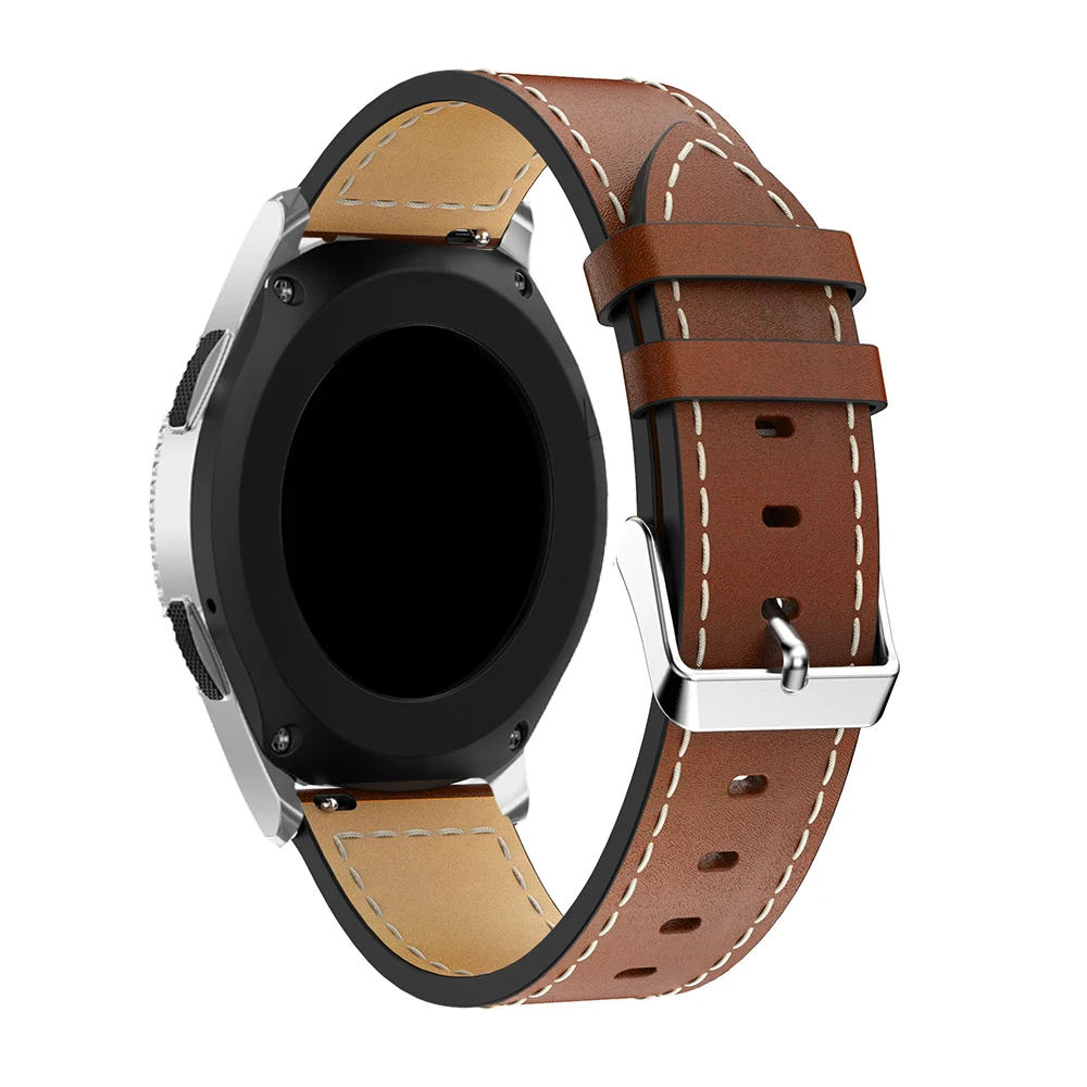 22mm Quick Install Genuine Leather Watch Strap For Samsung Gear S3 Galaxy Watch 46mm Leather Band