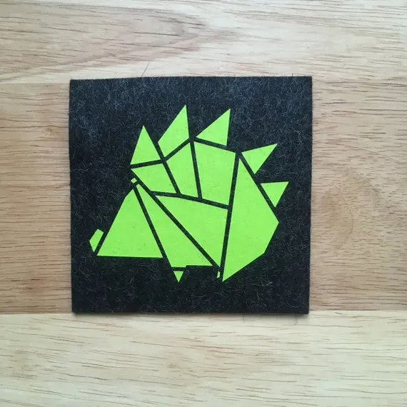 Geometric Animals Fox Hare Hedgehog & Squirrel Felt Drink Coaster as a Stylish Felt Holder