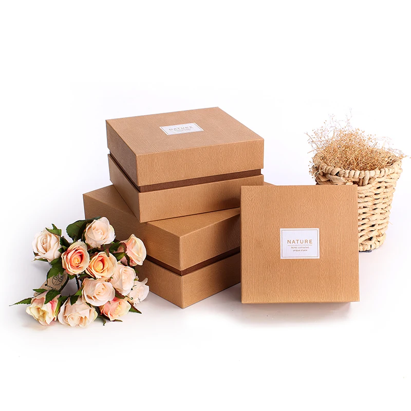 Custom brown kraft cardboard paper packaging wedding gift soap boxes supplier