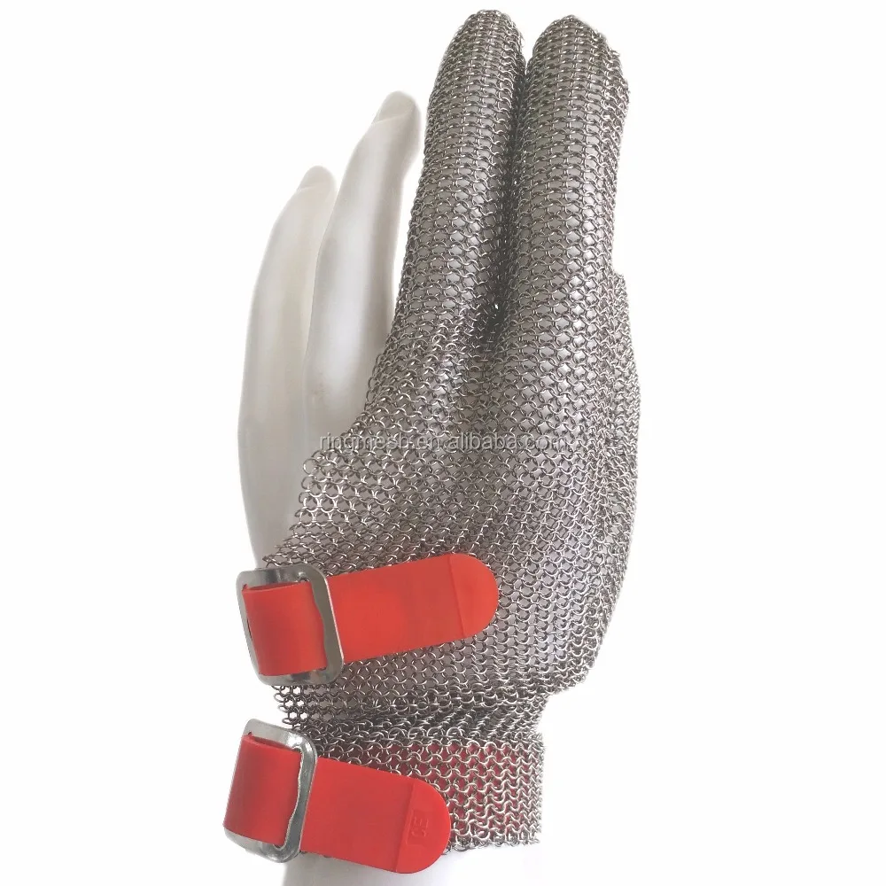 Three fingers target protection stainless steel hand safe working gloves anti garments cutting