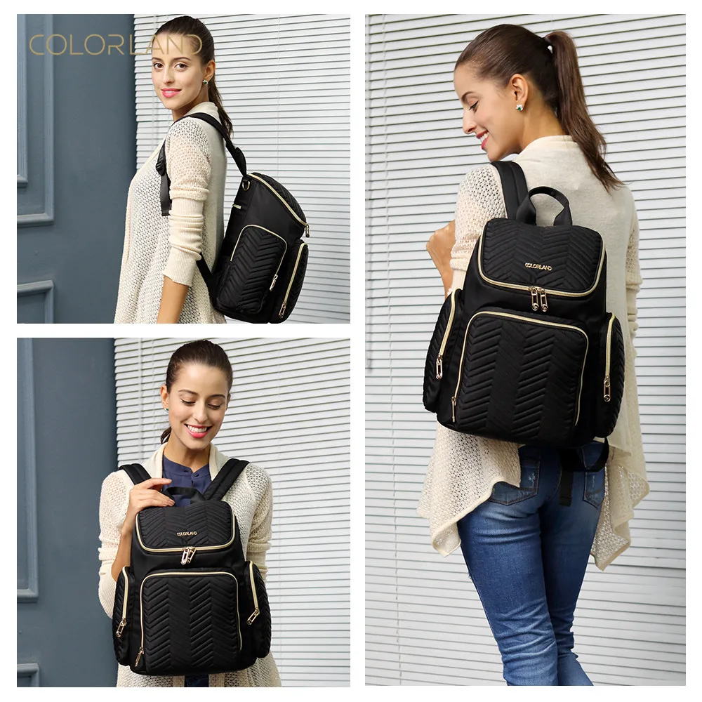 COLORLAND High Quality Fashion Diaper Backpack Bag For Office Lady